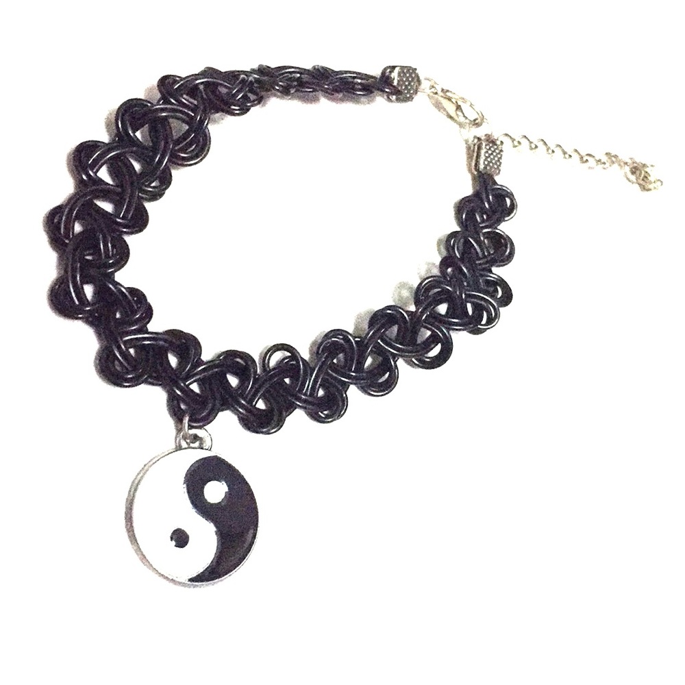 Braided yin yang choker
